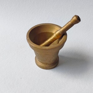 Vintage Bronze Mortar and Pestle, Small  Brass Mortar and Pestle