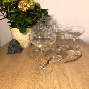 Vintage Champagne Glasses, Сhampagne coupes, Champagne Glasses, Vintage 50s Cocktail Glasses,Glass Coupes