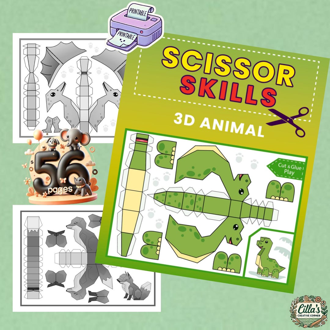 scissor-skills-3d-animal-black-white-version-printable-cut