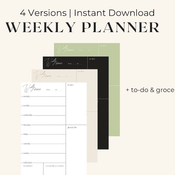 weekplanner afdrukbaar minimalistisch #digitalplaner #digital #weeklyplaner #minimalistic