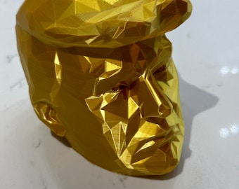Stylized Sculpture of Donald Trump's Head (3D Printed)
