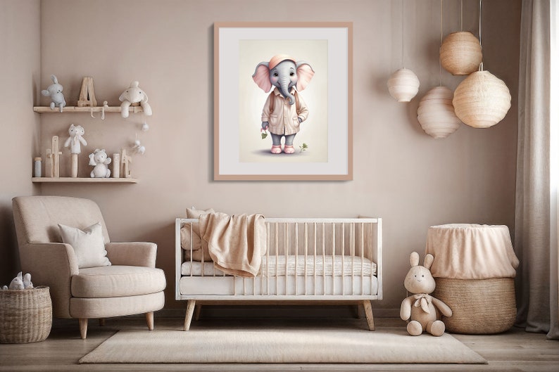 Adorable Baby Elephant Nursery Art - Digital Downloadable Prints for ...