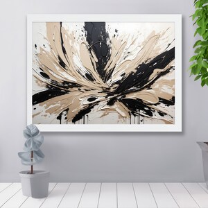 Modern Abstract Gallery Wall Art: Black Beige Neutral Prints for Elegant Modern Bedroom Decor