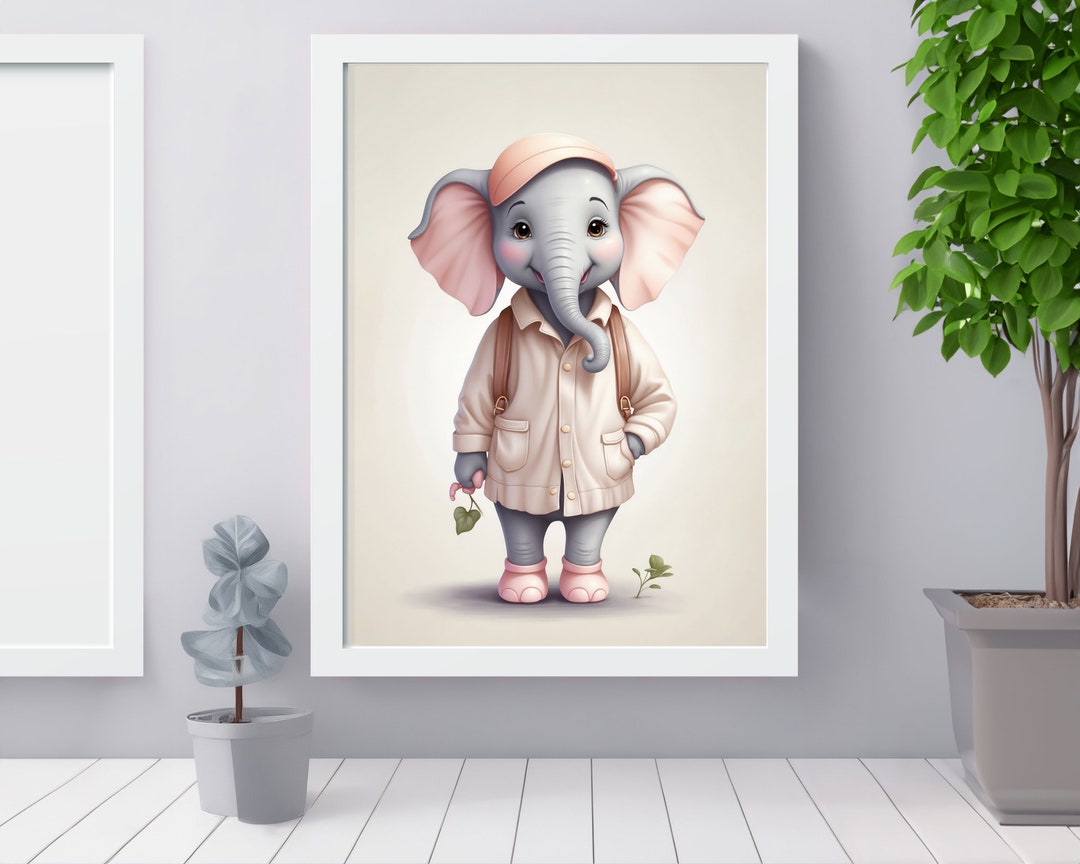 Adorable Baby Elephant Nursery Art - Digital Downloadable Prints for ...