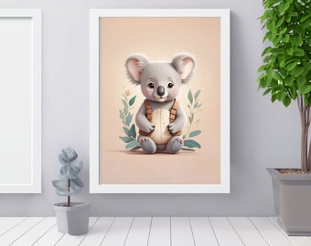 Lindo koala para guardería: decoración imprimible para habitación infantil (descarga digital)
