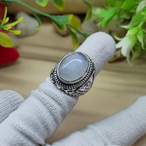 Handmade Moonstone Ring: Turkish Men's Jewelry, Large Gemstone Ottoman Ring