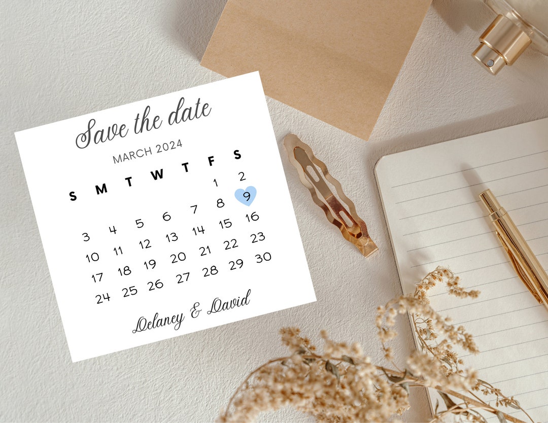 Save the Date Calendar Card Editable Save the Date Calendar Card Save the Date Calendar Card Editable Save the Date Calendar Card