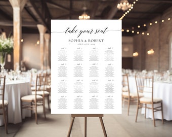 Wedding Seating Chart, Custom Seating Chart, Seating Chart, Editable Seating Chart, Printable Seating Chart, Instant Download Ready to Print