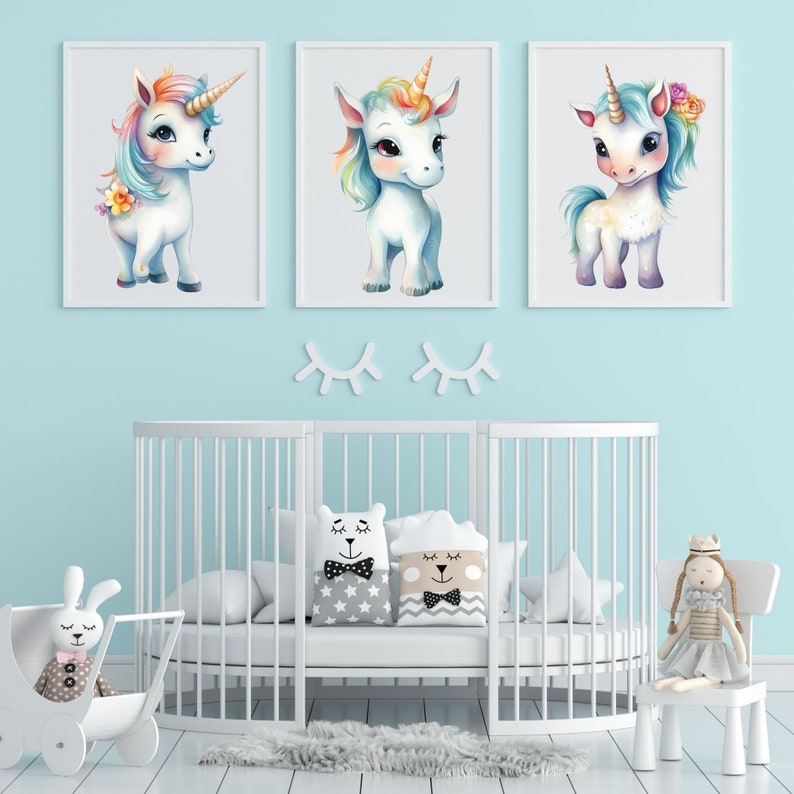 Cute Unicorn Clipart Bundle, Watercolor Unicorn Clipart PNG, Unicorn ...