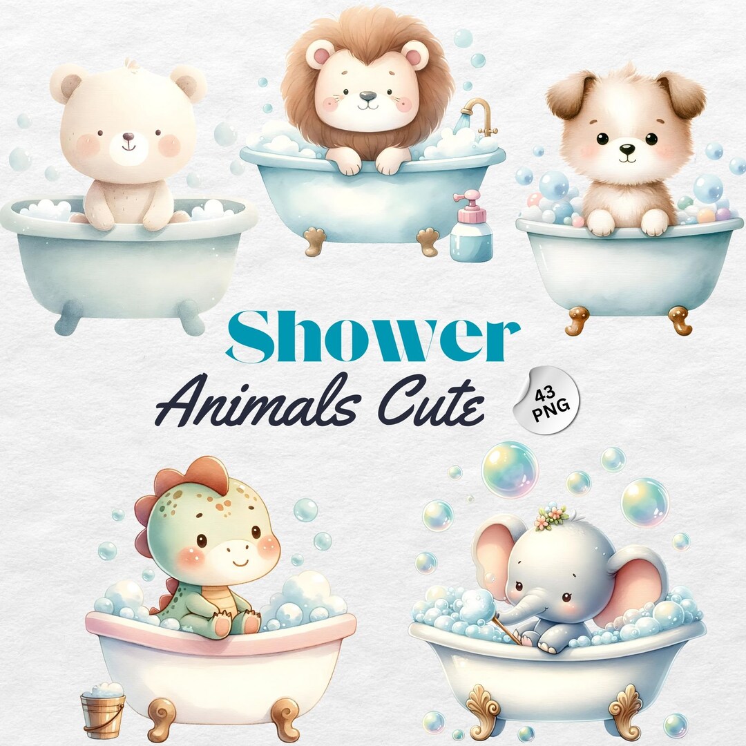 Watercolor Baby Animal Clipart: Nursery Decor PNG (instant Download) - Etsy