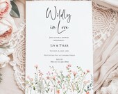 Wildly in Love Wildflower Shower Invitation, Editable Floral (Digital Download)