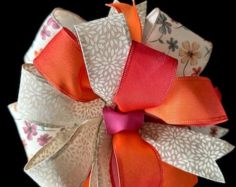 Cinta Ombré naranja/rosa, cinta floral, arco de verano u otoño