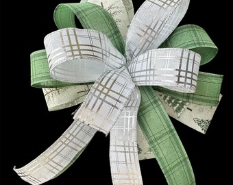 Lazo navideño verde y blanco