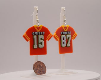 KC Chiefs Jersey Earrings 15 & 87 - TTN3d