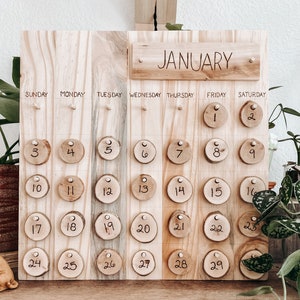 Wooden Calendar- Handmade Wooden Perpetual Calendar