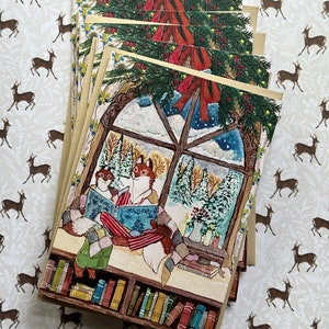 Jeu de cartes de lecture hiver en édition limitée | Noël| | oeuvres d'art pour les fêtes | hygge | Cartes de Noël | hiver | art du renard