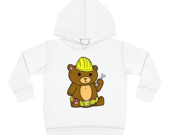 Toddler Cute Teddy Bear Construction Bear Pullover Fleece Hoodie Sweater