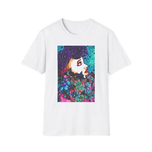 Colorful Artistic T-Shirt, Feminine Floral Shirt, Gift for Art Lovers, Inspirational Tee for Summer, Unique Graphic Top