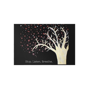 Inspirational Fine Art Postkarten, Stop Listen Breathe, Naturliebhaber Kunst, Grußkarten-Set, Motivationsdekor