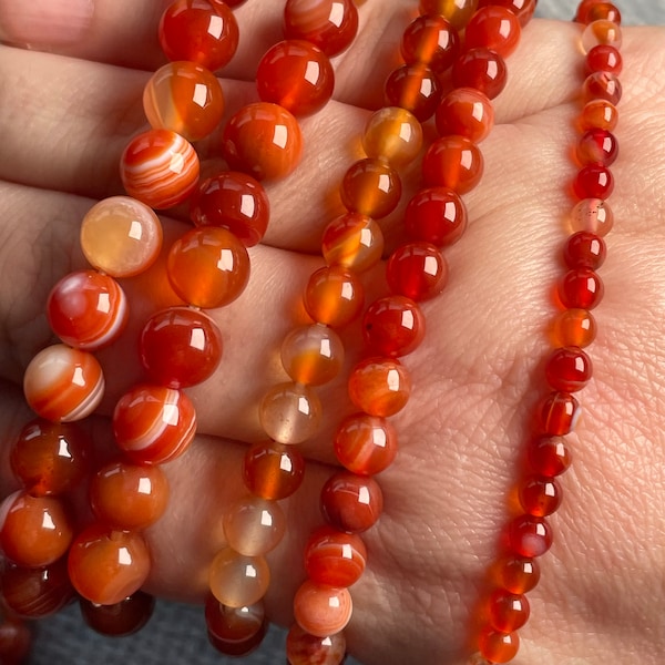 Carnelian/Karneol Armband 4mm, 6mm oder 8mm