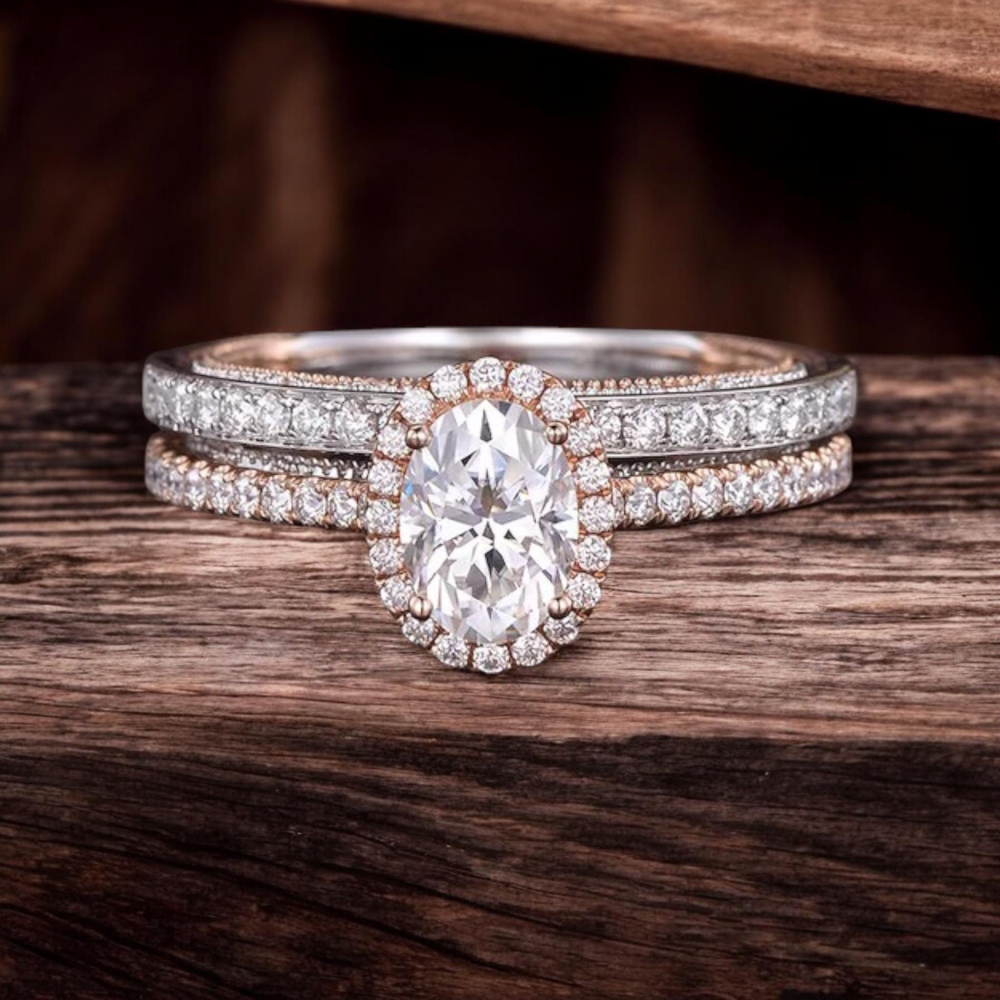 Unusual Anniversary Present: Vintage Oval Moissanite Engagement Ring Unusual Anniversary Present: Vintage Oval Moissanite Engagement Ring