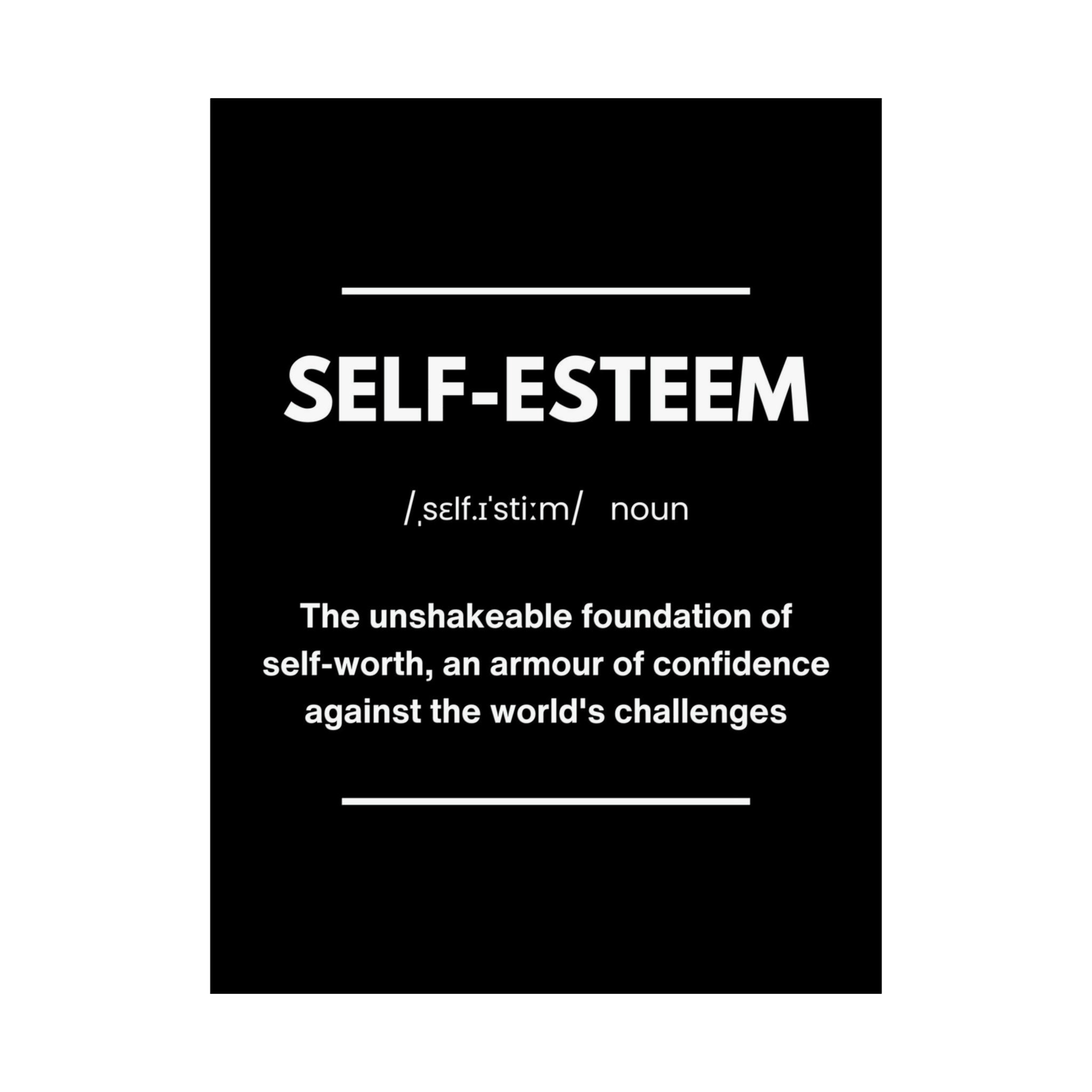 Selfesteem Definition Print Motivational Poster Etsy