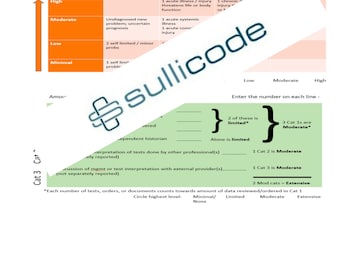 2023 E/M Medical Decision-Making calculator for Office, Outpatient, or Inpatient svcs / visits. Color DIGITAL PDF ONLY