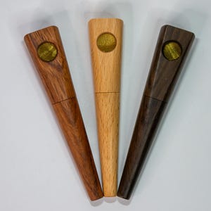 Handmade Ebony or Pearwood Tobacco Pipe: 2-Piece Pocket Size