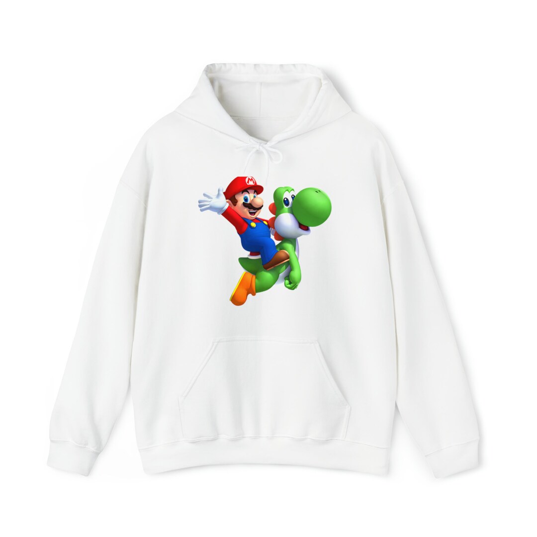 Mario Bros Hoody Mario and Yoshi Hoodie Mario Bros and Etsy