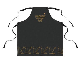 Gepersonaliseerde schort, aangepaste naam, aangepaste tekst, schort voor mannen, keukenschort, gepersonaliseerd cadeau, cadeau voor hem, cadeau voor haar, logo schort, cadeau
