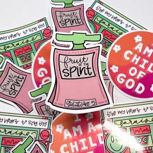 Frucht des Geistes | Apfelmus Beutel | Christliche Aufkleber | Girly Aufkleber | Kinder Sticker