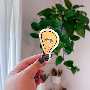 Gloeilamp | Continu licht | Christelijke sticker | Gloeilampsticker | Lichtsticker | Goddelijke sticker | Girly-sticker