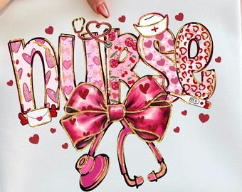 Valentine Nurse Png, Valentines Day Png, Valentine Coquette Bow Png, Cupids Favorite Nurse Png, Nurse Valentines Shirt Design,Gift for nurse