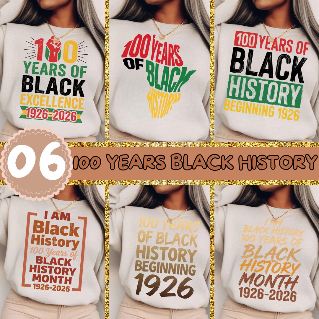 100 Years of Black Excellence 1926 2026 PNG, 100 Years of Black History ...