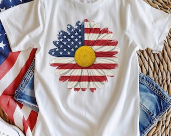 July 4th Daisy shirt design PNG, Summer Png, Wildflower Png, Trendy Spring Summer PNG, Flower for DTF, Best Seller Daisy Png, Sunflower png