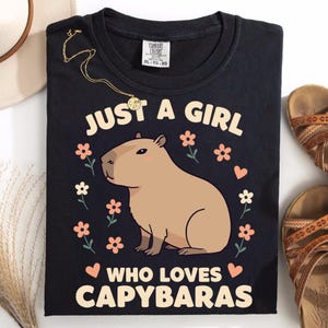 Just A Girl Who Loves Capybaras Png, Animal Lover Png, Gift For Capybara Lover, Capybara Mom Png, Pet Lover Png, Girls Capybara Gift PNG SVG image 1
