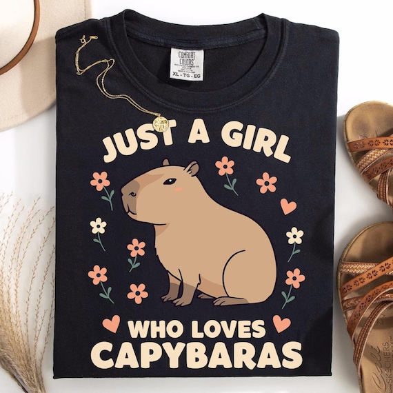 Just A Girl Who Loves Capybaras Png, Animal Lover Png, Gift For Capybara Lover, Capybara Mom Png, Pet Lover Png, Girls Capybara Gift PNG SVG