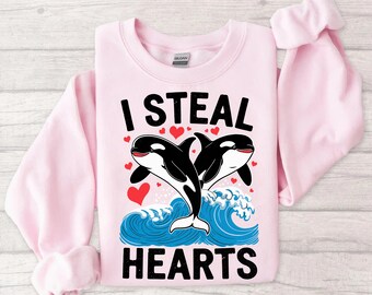 I Steal hearts Png, love Whale Png, Orca Funny hearts valentines, Valentines Png, Valentines Day, Valentine Svg, valentine gift