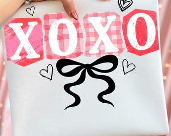 Xoxo Png, Valentine's Day Png, Coquette Bow Png, Preppy Love Shirt, Pink Valentine Sublimation, Galentine's Day Png, Digital Download