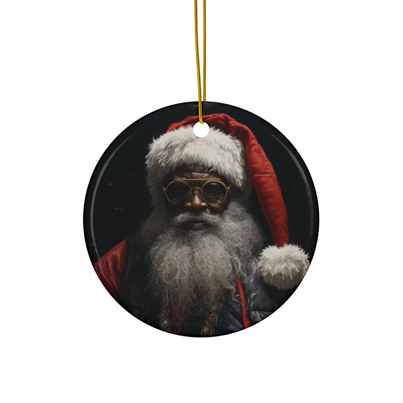 Black Santa African American Santa Ornament Etsy