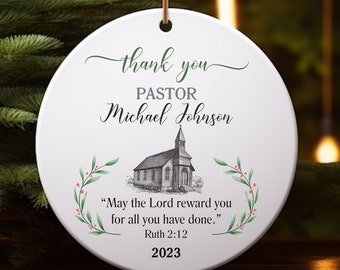 Personalized Ornament for Pastor, Pastor appreciation gift, Christmas gift for Pastor, ornament for Minister, Gift for a Reverend