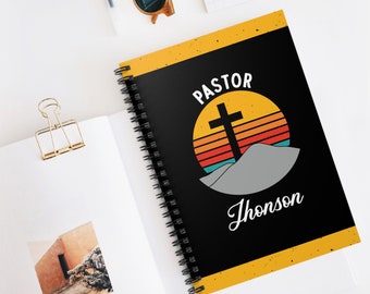 Cuaderno de pastor personalizado, regalo de agradecimiento del pastor, regalo para pastor, diario de pastor de nombre personalizado, cuaderno cristiano, diario de estudio bíblico