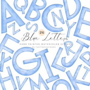 Watercolor Blue Letters,Blue Alphabet Letters, Baby Shower,Stationery,Blue,hand drawn,Alphabet,Blue font,Blue Letters,Commercial Use