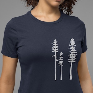 Trees Tee, Nature T shirt, Tree T-shirt, Women&#39;s Outdoors Graphic Tee, Camping Shirt, Hiking Shirt, Nature Lover Gifts for Her