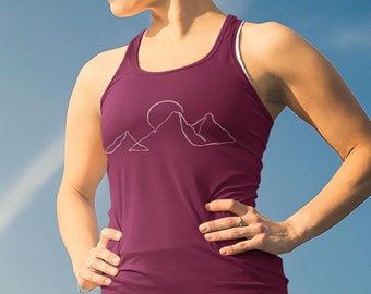 Racerback Tank Top, Women&#39;s Clothing, Rocky Mountain Shirt, Gifts for Her, Workout Tank, Hiking Shirt, Outdoors T-shirt, Ladies TankTop