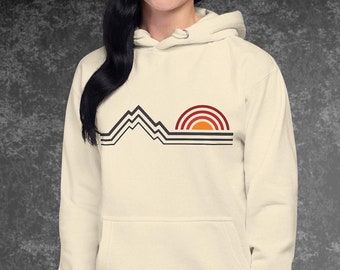 Felpa con cappuccio Natura Felpa con cappuccio per persona all'aperto Regalo Felpa con cappuccio per persona al tramonto Felpa con cappuccio per campeggio Felpa con cappuccio unisex per amanti delle montagne