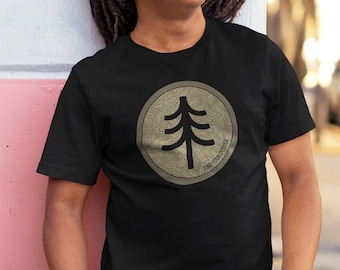 Tree Shirt, Nature Graphic Tees, Camping Person T-shirt, Pine Tree Gift, Outdoors Shirt for Men, Hiking Tshirt, Adventure Shirts