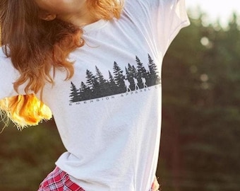 Camiseta de senderismo para niños, camiseta gráfica para actividades al aire libre para jóvenes, regalo para amantes de la naturaleza, camiseta de árboles para adolescentes, camiseta de acampada para niños, camiseta para actividades al aire libre para niñas