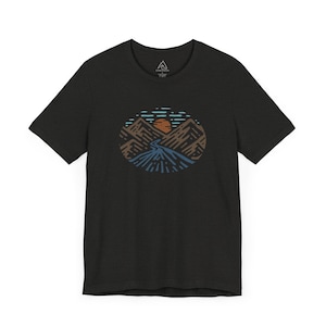 Mountaineering Shirt, Outdoors Graphic Tee for Men, Mountains Person T-shirt, Camping Lover T Shirt, Hiking Tshirt, Nature Lover Gift Black Heather