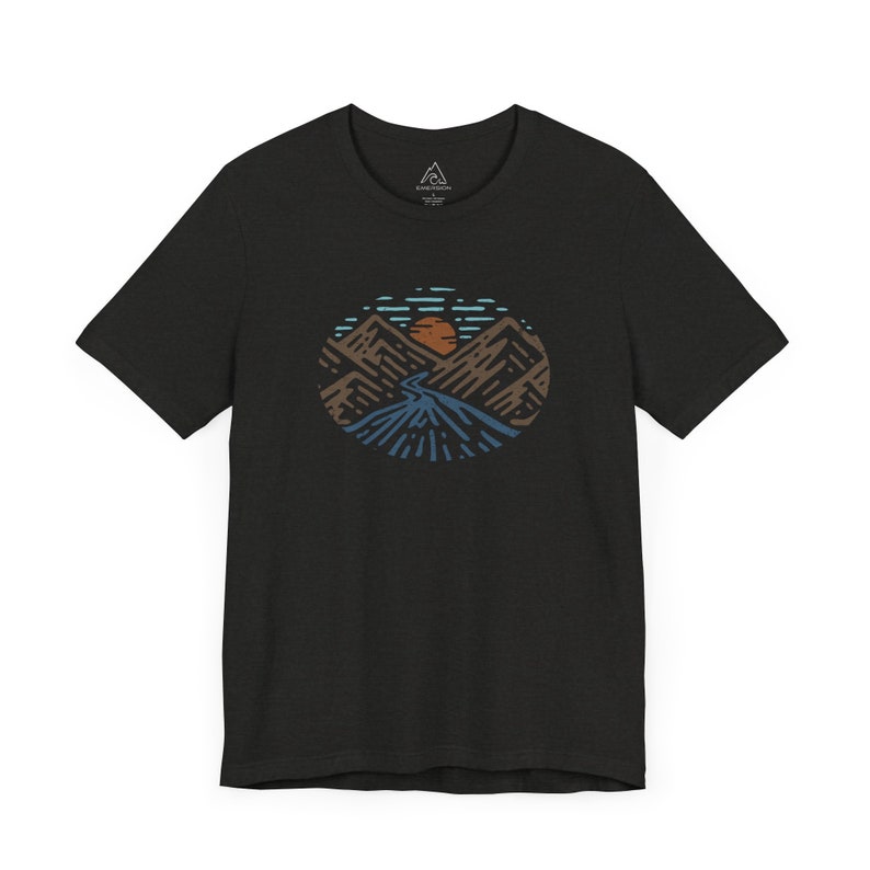 Mountaineering Shirt, Outdoors Graphic Tee for Men, Mountains Person T-shirt, Camping Lover T Shirt, Hiking Tshirt, Nature Lover Gift Black Heather